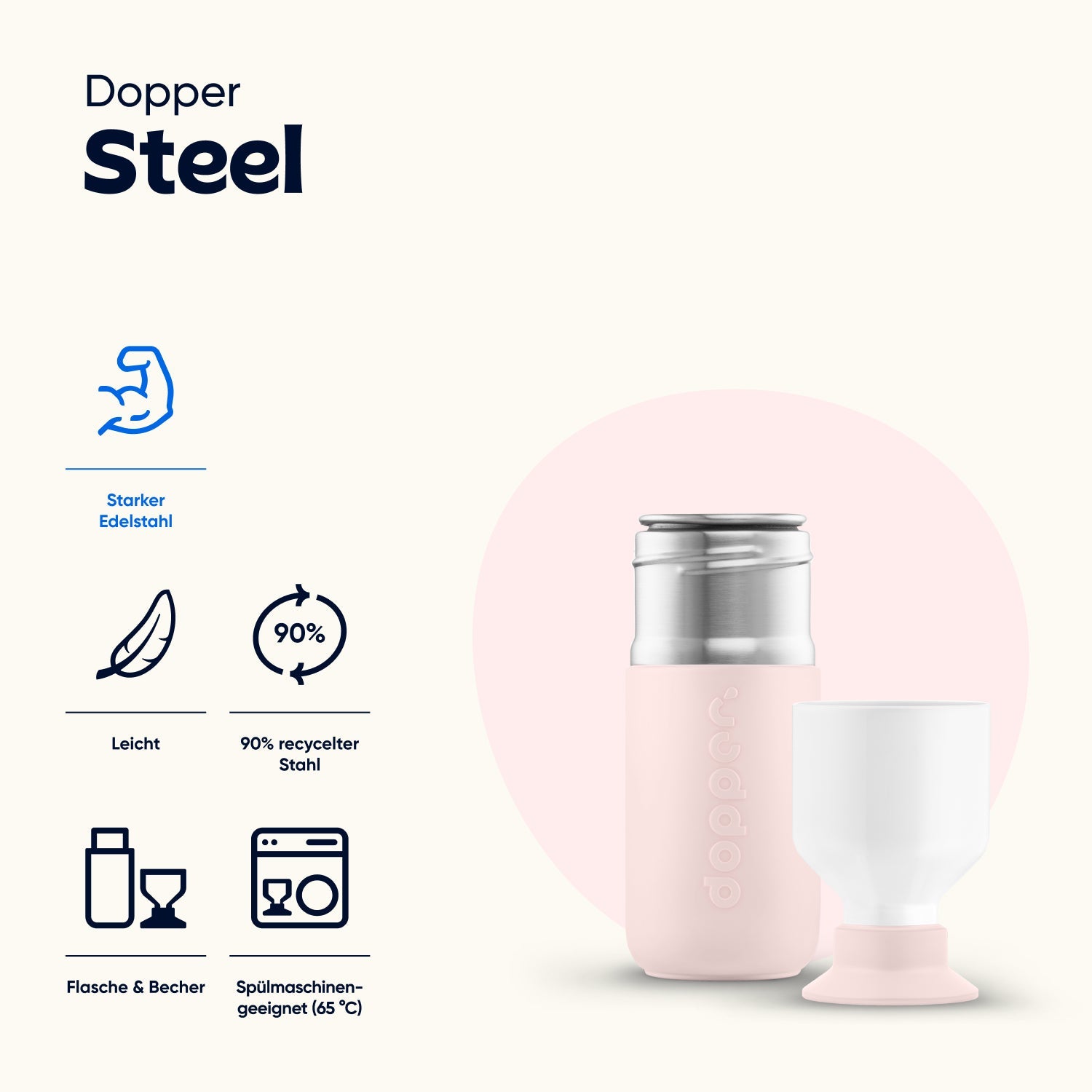 Dopper Steel (350 ml) - Soft Pink