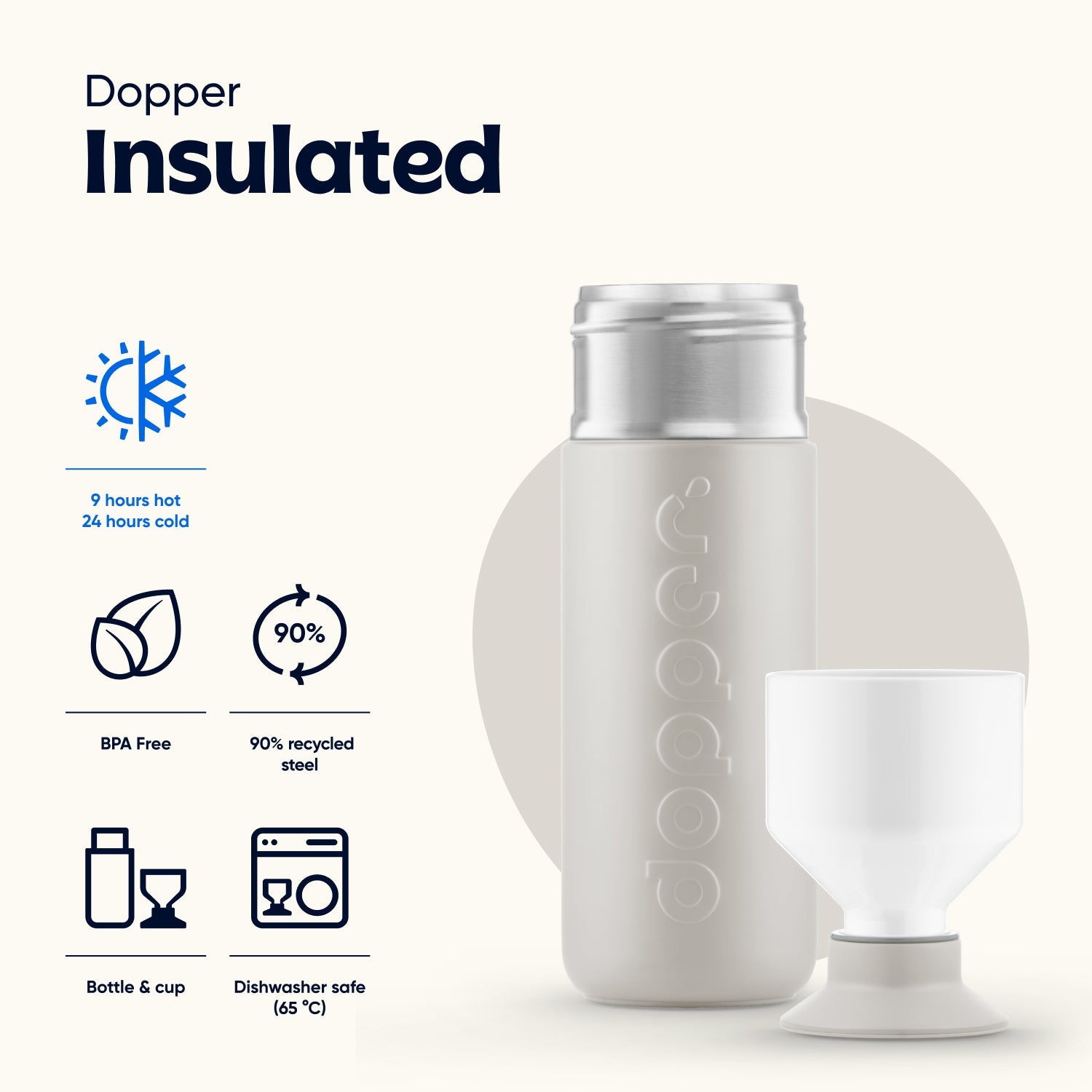 Dopper Insulated (580ml) - Gentle Grey