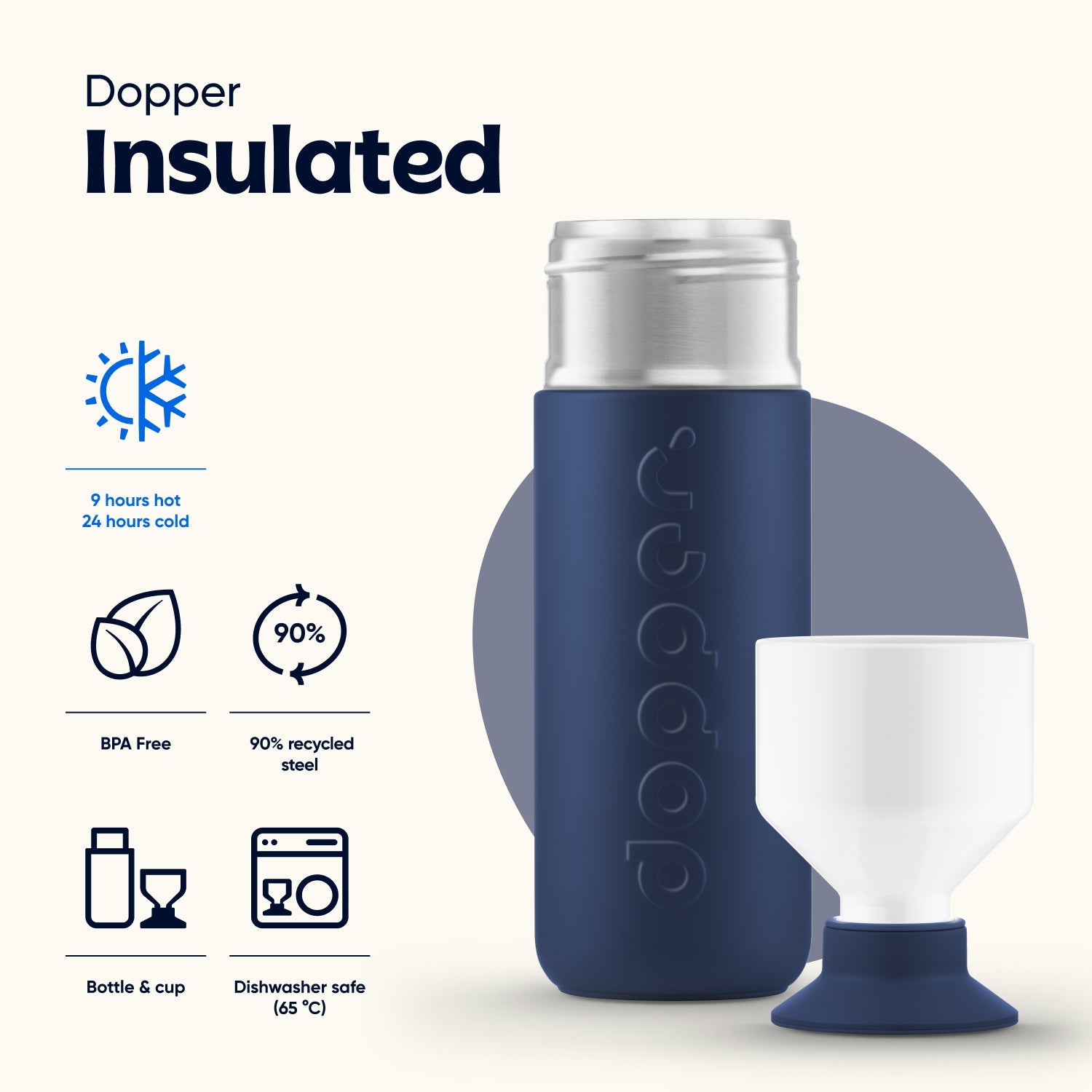 Dopper Insulated (1 L) - Breaker Blue