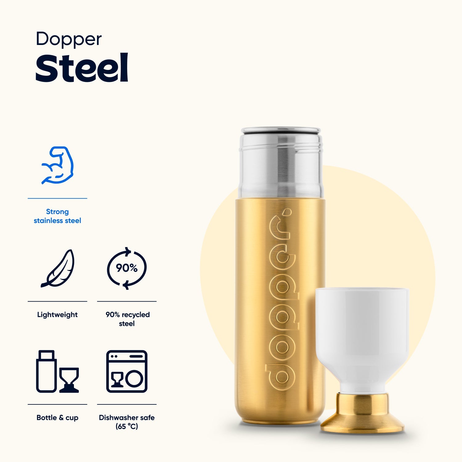 Dopper Steel Gold (490ml)
