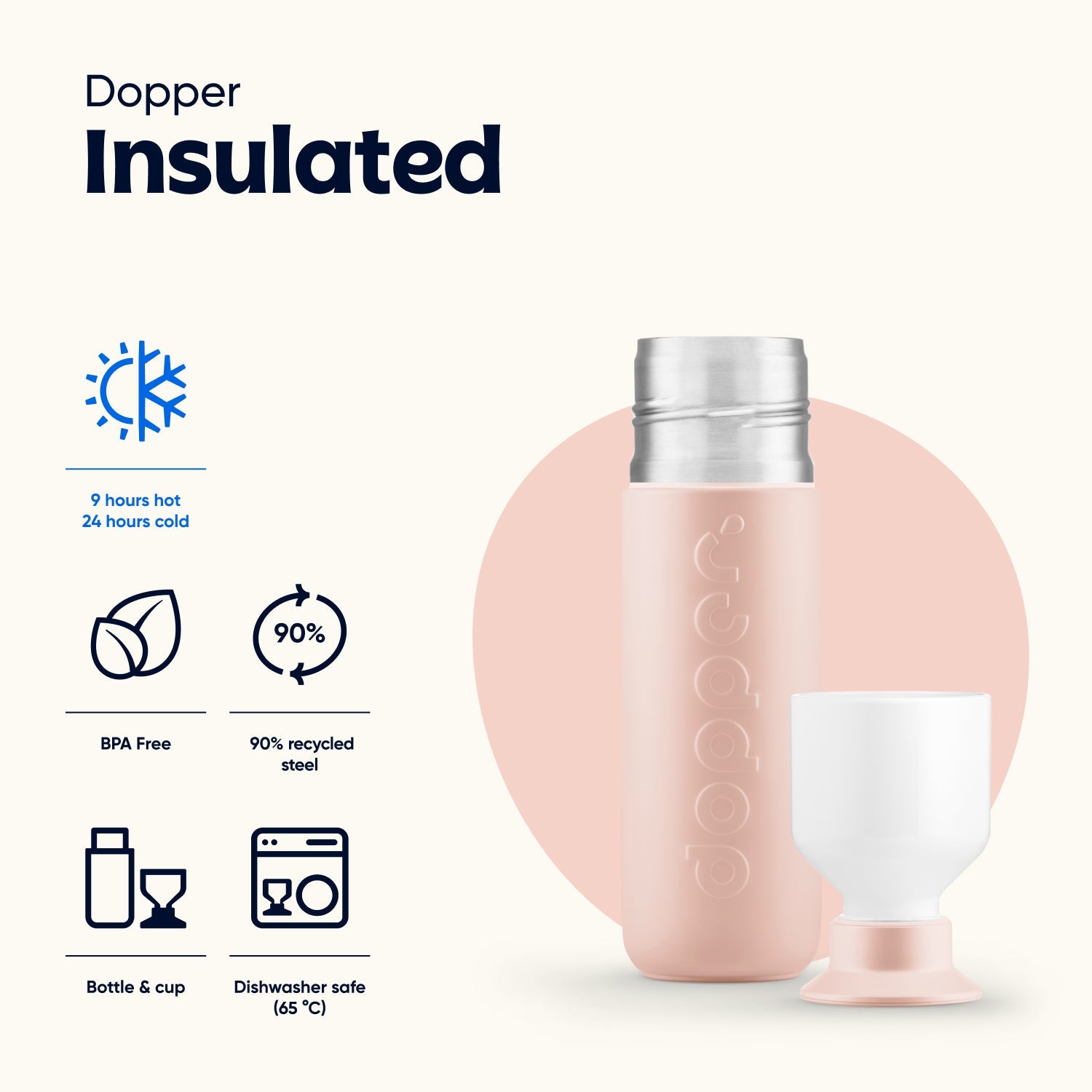 Dopper Insulated (350ml) - Pebble Peach