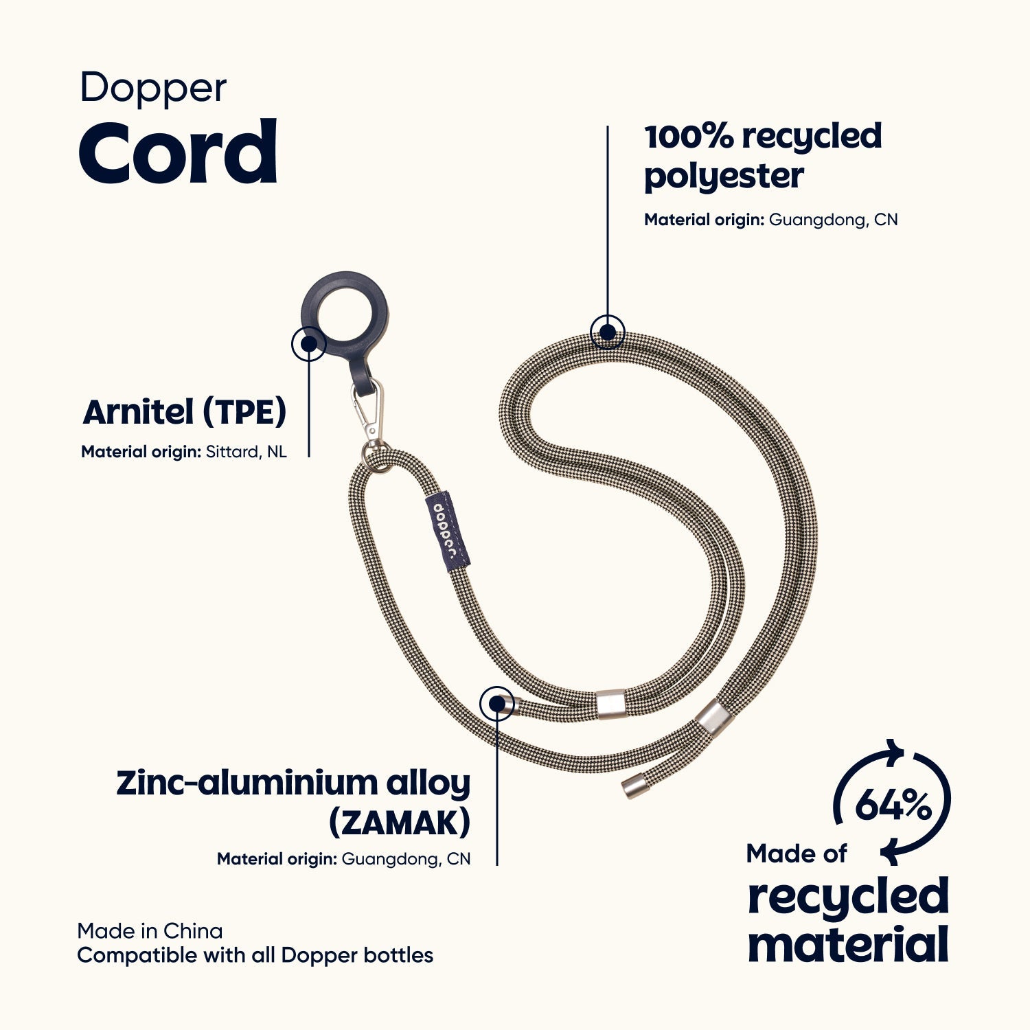 Dopper Cord - Sandy Black
